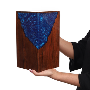 Blue Epoxy Rosewood Cremation <b>Urn</b> Handcrafted Memorial funeral <b>large</b> <b>Urn</b> for Human And pet Ashes Memorial keepsake for Humans - Product Image 6
