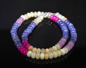 Collar de Cuentas Redondas de Caramelo Arcoíris, Cuentas de Piedras Preciosas Multicolores Lisas de 8 mm, Collar de Cuentas de Caramelo Colorido - Product Image 3