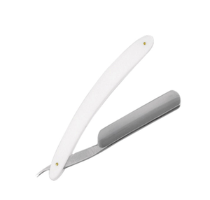Maquinilla de afeitar de acero inoxidable, soporte de hoja fina para Barba, Manual de plástico blanco, maquinilla de afeitar para Barba - Product Image 3