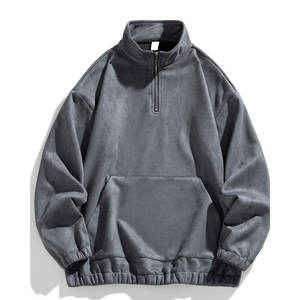 Nouvelle arrivée 2026, sweat à capuche à col montant et fermeture éclair, couleur unie tendance, adapté aux sports de plein air - Product Image 6