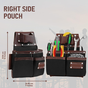 Bolsas de herramientas de cuero genuino 100% para uso personal Servicio OEM Bolsa de herramientas de cuero reutilizable de último diseño - Product Image 6