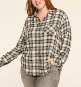 2026 Wholesale <b>Women's</b> Fall Flannel Plaid Outdoor Crinkle Plaid Button-Down <b>Shirt</b> <b>Jacket</b> for <b>Women</b> Casual Coat OEM Manufactured - Product Image 4