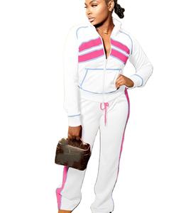 Nouvelle tenue décontractée pour femme 2026, ensemble deux pièces en polyester/nylon avec sweat à capuche court brodé et respirant pour l'automne - Product Image 1