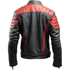 Blouson de moto en cuir unisexe coupe-vent de style européen, en cuir de vachette premium, sur mesure, toutes saisons, fournisseur en gros - Product Image 2