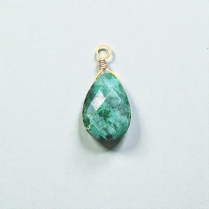 Pendentif en argent sterling 925 avec émeraude teinte de 8x11 mm, facetté en forme de larme - Charmes en pierres précieuses pour la fabrication de bijoux - Product Image 1
