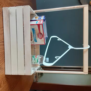 Panier de rangement en bois naturel avec poignée, organisateur en bois fait main pour la maison et la cuisine, solution de rangement écologique par FWe - Product Image 1