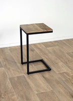 Table d'appoint moderne avec plateau en bois et pieds en métal pour la maison, le bureau et la salle à manger