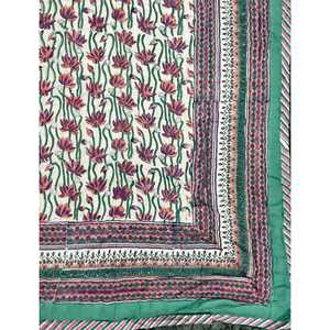 Colcha de Algodón Estampada a Mano de Alta Calidad, Colcha Kantha Hecha a Mano para el Hogar, Diseño Floral de Patchwork para Verano e Invierno - Product Image 3