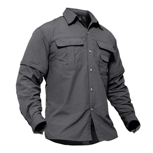 Camisas Polo Tácticas de Manga Larga para Hombre, de Secado Rápido, Antiarrugas, de Alto Rendimiento, con 3 Botones, Diseño Sólido, Tejido 100% - Product Image 1