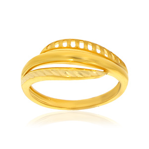 Anillo de Oro de Diseño Cruzado Infinity Wave para Mujer, Elegante, Trenzado, Minimalista, Ligero, para Uso Diario - Product Image 1