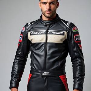 Traje de carrera de motocicleta de cuero genuino | Ajuste personalizado de una pieza | Deslizadores de rodilla y codo reemplazables | Suministro de alta calidad - Product Image 3