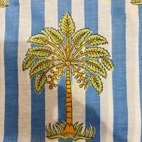 Tissu en coton lavé biologique de haute qualité, écologique, 60x60, en sergé, motif palmier, imprimé facilement, léger, pour la décoration intérieure et les sacs