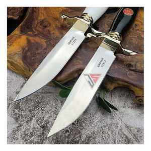 Couteau en acier au carbone pour la chasse et le camping, lame tranchante OEM, garde en laiton, manche en bois, qualité industrielle, logo de marque personnalisé, garantie de 3 ans - Product Image 5