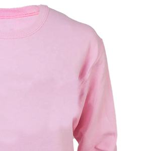 Sudadera de Cuello Redondo Personalizada de Algodón y Poliéster Rosa con Estampado Bordado para Hombre y Mujer - Product Image 3