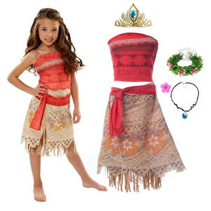 Children's Vaiana <b>Moana</b> Princess Costume Includes Dress and Skirt for Girls Boys Babies-for Halloween and Carnival - Product Image 2