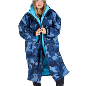 Poncho de surf impermeable de manga larga para invierno con logotipo personalizado, abrigo con cremallera, bata cambiante de algodón en seco para playa, Parka de natación, 2025-26 - Product Image 1