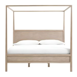 Luxury Mahogany Solid <b>Canopy</b> Queen Bed Frame Scandinavian Minimalist Design Customizable Eco-Friendly Durable for Modern <b>Bedroom</b> - Product Image 4