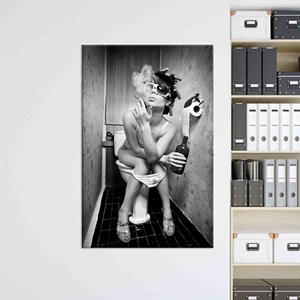 Decoración de Lienzo con Diseño de Mujer Fumando: Impresión Artística Sensual en Lienzo, Lienzo Enrollado - Product Image 1