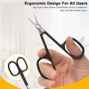 Ciseaux à cuticules incurvés noirs de qualité supérieure, personnalisés, avec manche ergonomique en acier inoxydable, outil professionnel pour les ongles - Product Image 3