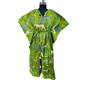 Jaipuri Print Floor-Length <b>Kaftan</b> Women Elegant Leisure Lady Design Breathable Floral Pattern Hippie Style Wrap Tie OEM/ODM - Product Image 1