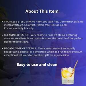 Pajitas para beber de acero inoxidable transparentes reutilizables largas sin BPA con logotipo personalizado para vasos modernos simples para uso en bares - Product Image 3