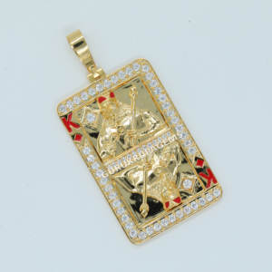 Pendentif en or jaune 14kt personnalisé à la mode diamant de coupe de laboratoire amélioré VVS clarté élégant unisexe - Product Image 5