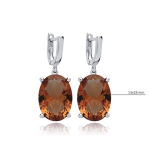 Pendiente colgante de piedra de sultanita de forma ovalada de 13x18mm, joyería fina de Plata de Ley 925, venta al por mayor hecha a mano turca - Product Image 2