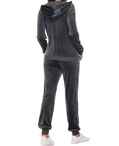Ensemble de survêtement décontracté pour femme en coton imprimé à capuche pour l'hiver, tenue de sport deux pièces pour le jogging et l'usage quotidien - Product Image 1