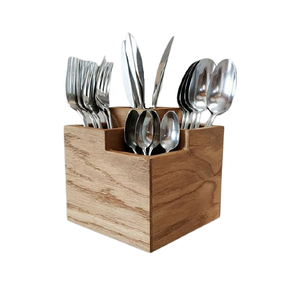 การออกแบบวินเทจพีชไม้ภาชนะแคดดี้สำหรับห้องครัวหลายช่อง Flatware การจัดเก็บแคดดี้ผู้ผลิต - Product Image 1