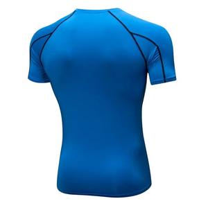 Camiseta de compresión activa atlética para hombre, 100% algodón, ajustada, que absorbe la humedad para gimnasio, entrenamiento, camisetas deportivas en oferta - Product Image 2