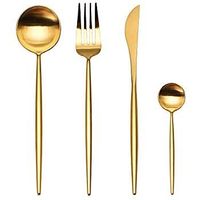Ensemble de couverts en acier inoxydable résistant à la rouille, design antique, écologique et durable, comprenant cuillère, fourchette, couteaux et couteau à découper