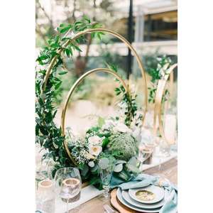 Centro de mesa de metal con acabado en polvo dorado de primera calidad para un elegante estilo de Mesa para el hogar y eventos - Product Image 5