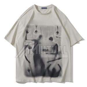 Vente directe usine – T-shirts pour hommes 100 % coton, légers, coupe oversize, style urbain, infroissables et respirants, en gros - Product Image 1