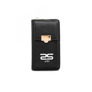 Simple and Cute P70797 <b>Black</b> Casual Makeup <b>Bag</b> <b>Canvas</b> Zipper Pouch with Custom Logo Embroidery and Printed Characters - Product Image 3