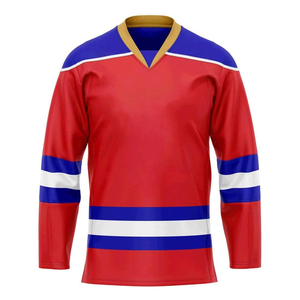 Maillot de hockey sur glace professionnel personnalisé sublimé avec tissu évacuant l'humidité léger et durable pour les équipes de jeunes et d'adultes - Product Image 1