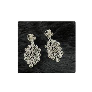 Vente à l'exportation Collection de luxe Boucles d'oreilles en diamant véritable pour les filles Fête Mariage Occasions spéciales Porter des bijoux de l'Inde - Product Image 1