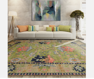 Tapis à nœuds turc persan en laine fine multicolore exclusif fait à la main Rectangle abstrait personnalisable moderne pour l'exercice de couloir - Product Image 2