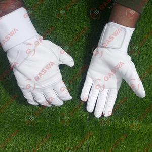 High Quality Sportwear <b>Long</b> Cuff Leather Baseball Batting <b>Gloves</b> <b>White</b> Color Adult & Youth Baseball Batting <b>Gloves</b> - Product Image 6