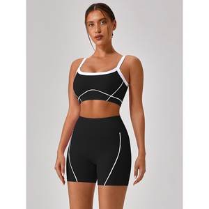 Pantalones cortos de entrenamiento de levantamiento de botines de cintura alta para mujer, transpirables de doble capa con bolsillos laterales para ocio al aire libre, Fitness y Yoga - Product Image 2