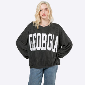 Pulls pour femmes personnalisés pour l'automne, sweat-shirt pour femmes, imprimé lettres, col rond, sweat-shirt tendance, pull en gros de haute qualité - Product Image 2