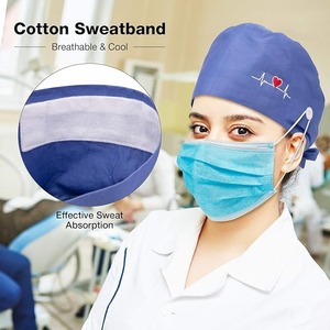 Gorro de enfermera de quirófano de Color sólido, botón a prueba de polvo de Estomatología UCI para mujer, diadema, gorro quirúrgico para quirófano - Product Image 6