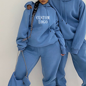Ensemble de survêtement streetwear personnalisé : sweat-shirts et pantalons de survêtement oversize unisexe pour homme, ensemble ample et épais - Product Image 2