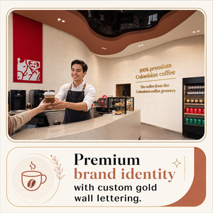 Set di Arredamento per Negozio di Caffè con Sedia in Rattan, Bancone ad Arco, Soffitto Ondulato e Parete Scanalata per Caffetteria Specializzata - Product Image 4