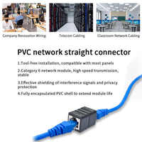 Adaptador de acoplador Ethernet RJ45 hembra a hembra de 10Gbps Consolas de juegos Alta estabilidad Cat6 PVC PC Materiales Extensión de red