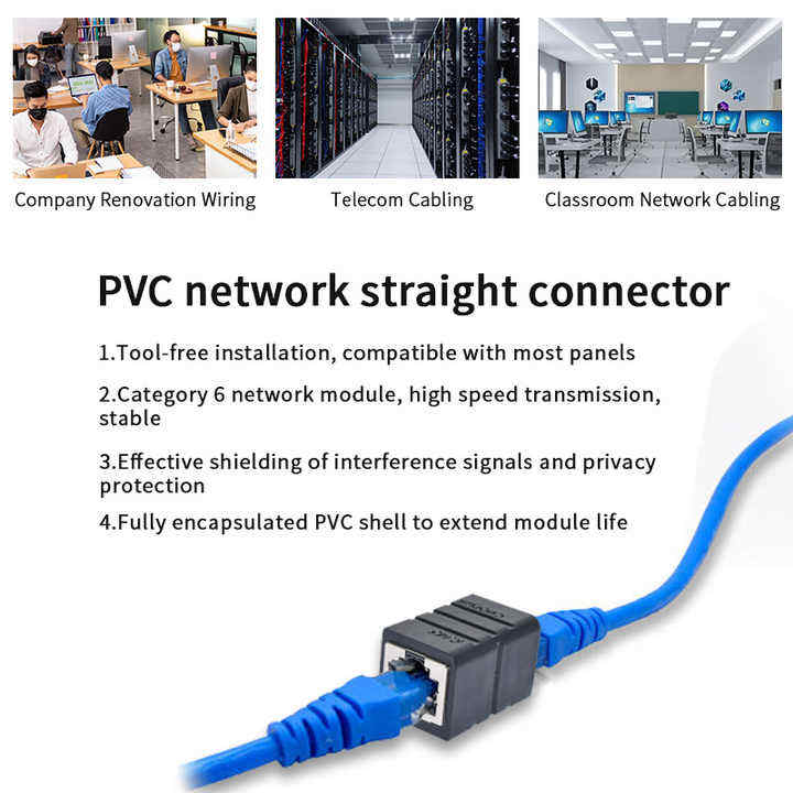 Y2RJ45-A Cat6 RJ45 Ethernet Coupler Adapter Female to Female Network Extension