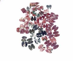 Pares de ágata de musgo de alta calidad para pendientes, par de piedras preciosas para pendientes, par de cabujones de musgo para pendientes - Product Image 1