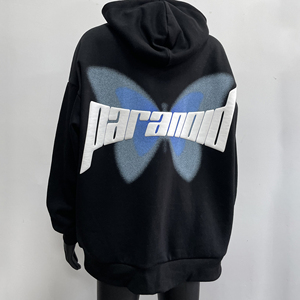 Belle couleur papillon sweats à capuche à la mode pour les femmes sweat à capuche surdimensionné femmes personnalisé papillon bouffée impression à capuche - Product Image 1