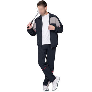 Ensemble de survêtements de jogging léger pour homme, avec col montant, respirant, coupe régulière, en polyester - Product Image 4