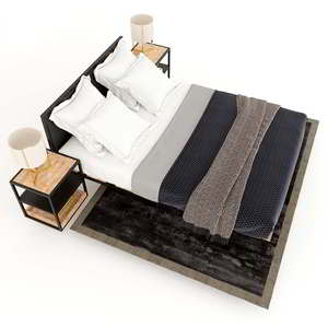 Cama Moderna Mony GN68029 Queen/King con Estructura de Hierro, Requiere Ensamblaje, con Madera de Mango Sólida y Tapicería de Tela para Muebles del Hogar - Product Image 3