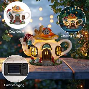 Lámpara Solar LED con Forma de Casa de Hadas de Champiñón, Decoración de Jardín, Estatua de Gnomo y Figura de Ardilla con Tetera, Regulable, para <span class=keywords><strong>Mujeres</strong></span> - Product Image 4
